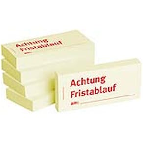 Haftnotizen BIZSTIX Business 1301010153, Achtung Fristablauf, gel