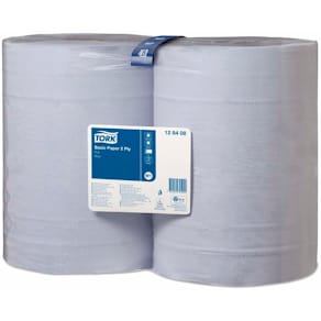 Industriaftørringsrulle Tork W1, 2-lag blå, 369 mm x 340 m, 2 rl.