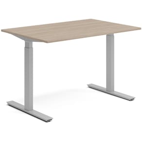 Skrivbord el 120x80 cm Vit ask/Silver