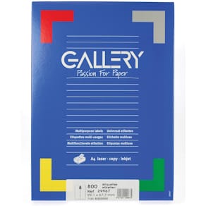 Etiketten Gallery, wit, 99,1 x 67,7 mm, ronde hoeken, 100 vel