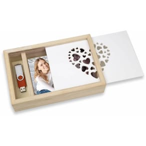Fotobox GOLDBUCH Love, Holz, Herz-Ausstanzung, 13x18 cm, braun