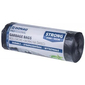 Vuilniszak Donau Professional, 40 micron, 240 L, zwart, 10 stuks