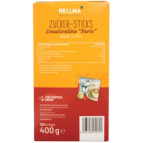 Zuckersticks Hellma Creativeline Paris, nachhaltig, 100 x 4 g