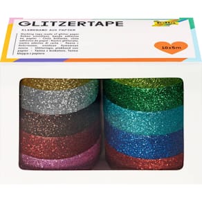 Deko-Klebeband Folia Glitzer, 10er-Set, sortiert