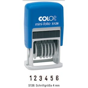 Ziffernstempel COLOP Mini-Dater S126, 4 mm, 6-stellig, schwarz