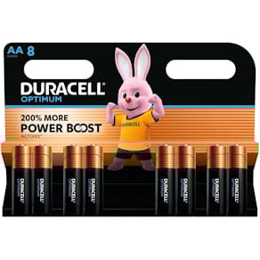Batterij Duracell Optimum AA, blister van 8 stuks