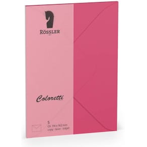 Briefumschlag Rössler Coloretti, C6, 5 St., pink