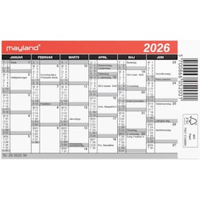 Kalender Mayland 2026, hvid, FSC Mix Credit