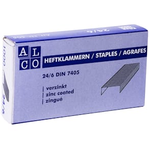 Heftklammern ALCO 24/6, 1.000 Stück, Stahl, verzinkt