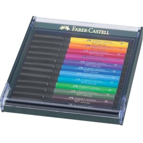 Tuschestift Faber-Castell PITT Artist Pen B, 12 St., Bright