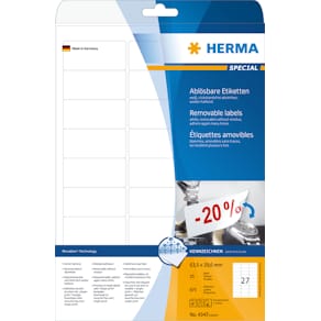 Herma etiket aftagelig 63,5x29,6 (675)