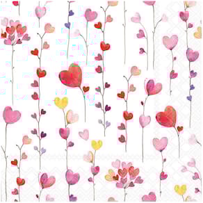 Motivserviette Ambiente Herzen Girlanden, 33 x 33 cm