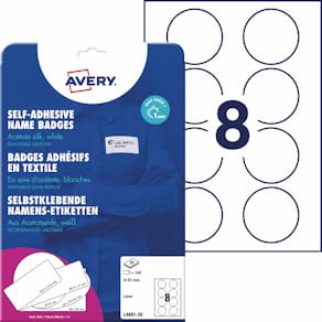 Namensetiketten Avery Zweckform, rund, Ø 65 mm, weiß, 160 Stück