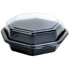 Plastbakke Duni m/låg 1-rums 400ml 160x160x60 sort/klar 405 stk