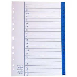 Pappersregister A4 A-Ö 10/fp