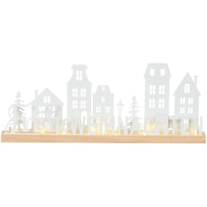 Weihnachtsdekoration Noname Stadt, LED, Eisen, weiß/natur