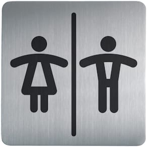 Hinweisschild Durable PICTO, Damen/Herren, metallic silber