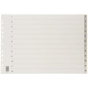 Plastregister A3L PP 1-12 frostad