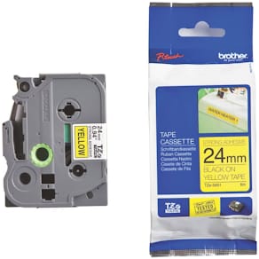 Schriftband Brother TZe-S651, 24 mm x 8 m, gelb/schwarz