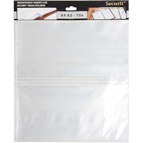 Plastlommer Securit transparent A4, 10 stk