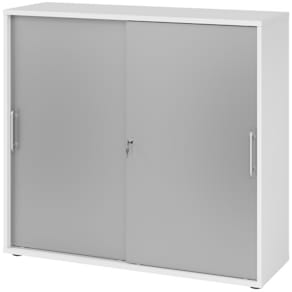 Schiebetürenschrank HAMMERBACHER 1753S RE, weiß/silber, 120x40x