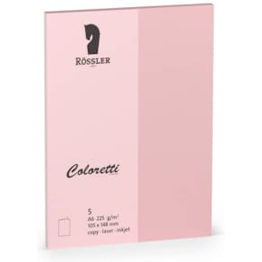 Briefkarte Rössler Coloretti, A6 hochdoppelt, rosa, 5 Stück