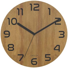 Vægur Unilux Palma naturbambus, 30 cm, indbrændte tal