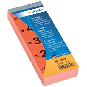 Nummernblock HERMA 1-500, rot