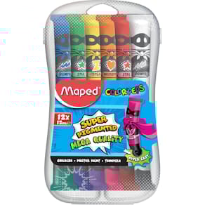 Plakkaatverf Maped Color'Peps, 12 ml, 12 tubes in plastic etui