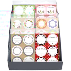 Einmach-Etiketten BRAUN+COMPANY, im Display sortiert