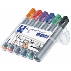 Flipchartmarker STAEDTLER Lumocolor 356, DRY SAFE, 2 mm, 6 farver