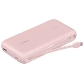 BELKIN 20k PD30W Integrated USB-C Cable Power Bank, Pink