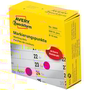 Markierungspunkte Avery Zweckform, Ø10 mm, magenta, 800 Stück