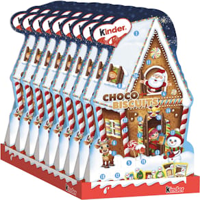 Adventskalender Kinder, chocolade en koeken, doos van 198 gram