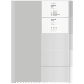Sorteringsmapp PP-plast A4, Ofärgad, 5-flikar, 25st