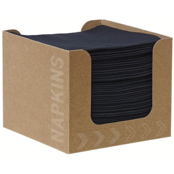 Serviett DUNISOFT 20cm sort m/disp (50) 24frp