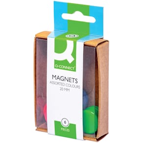 Magnet Q-CONNECT KF02040, 20 mm, sortiert, 6 Stück