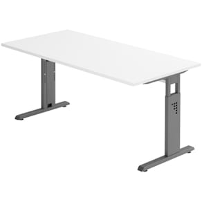 Schreibtisch HAMMERBACHER OS16, 160 x 80 cm, weiß/graphit, mit M​