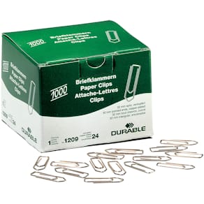 Büroklammer Durable, 1000 Stück, verkupfert