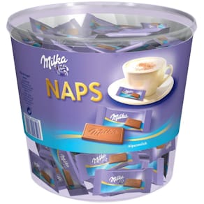Schokoladentäfelchen Milka Naps Alpenmilchschokolade