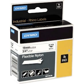 Labeltape DYMO hvid m/sort tekst, 1 rulle