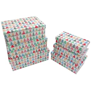 Geschenkkarton Noname Bäumchen, bunt, 6 Größen