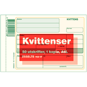 Blankett kvittens A6L 2X50