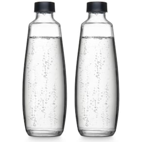 Trinkflasche Sodastream Glas Duo, transparent-schwarz, 1 l, 2 Stk