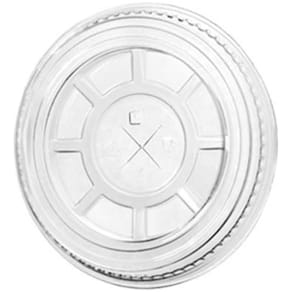 Låg til plastglas Ø78 mm rPET, dome m. hul, 50 stk