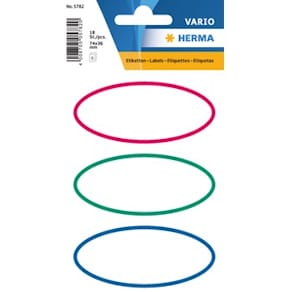 Herma stickers Vario skolboks oval ram (6) 10st