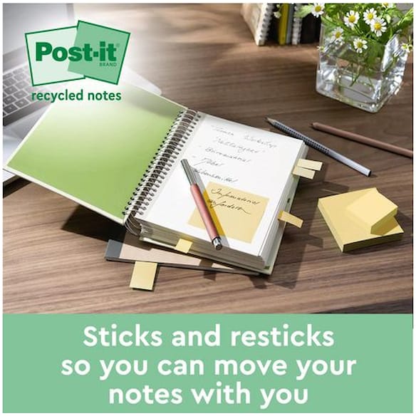 Notatblokk POST-IT SSN76x76 resi gul (4) 8frp