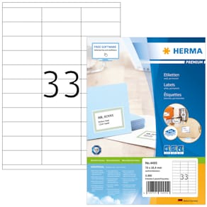 Universaletiketten HERMA, 70 x 25,4 mm, weiß