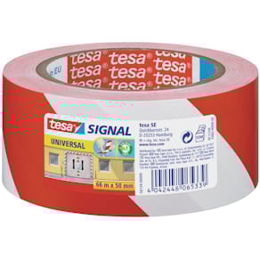 Markierungsband tesa Signal Universal, rot/weiß, 66 m x 50 mm