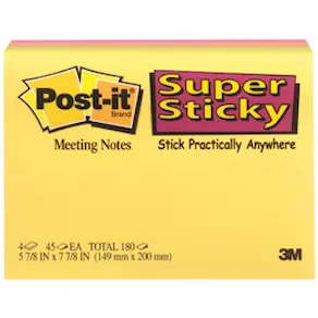 Post-it SS-Notisar 149x200 Meeting ass. färger (4)